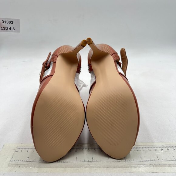 XYD Brown Peep Toe Sandal Ankle Booties Dual Buckled Straps Stiletto Heels Pumps - Picture 7 of 8